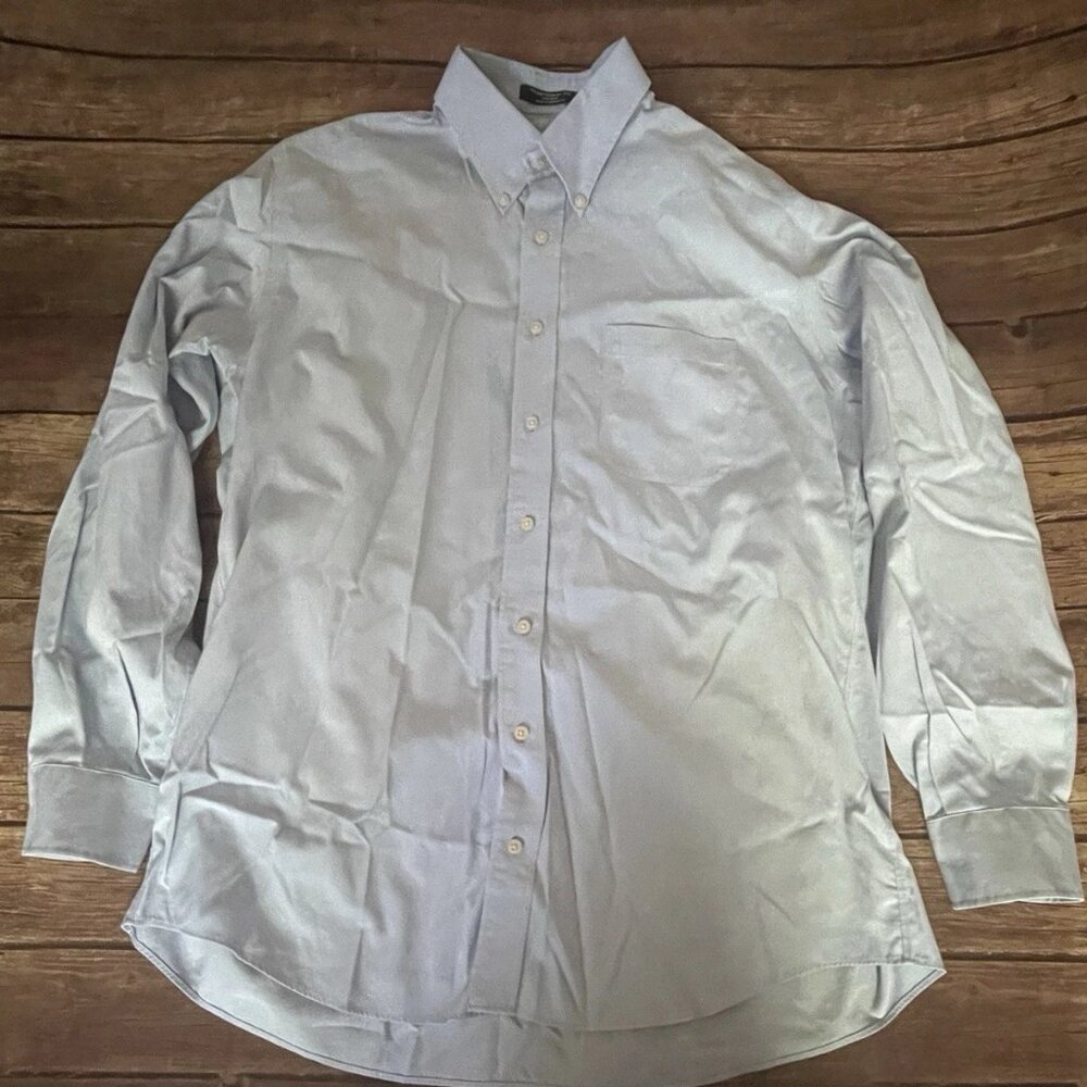 Men's Kirkland Traditional Fit Light Blue Dress Shirt 16 1/2 35